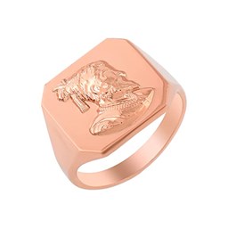 Picture of "Copper-Colored Chhatrapati Shivaji Raje Ring of Premium Quality Brass Material"